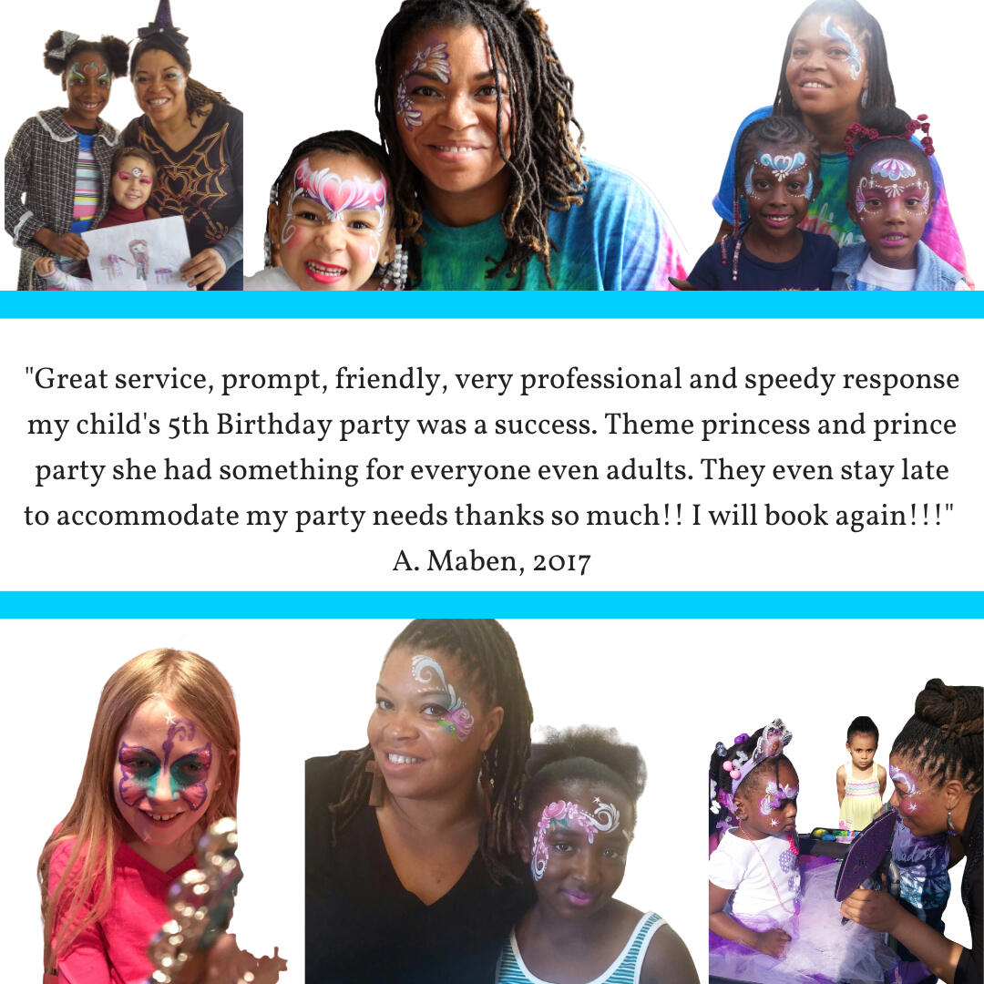 See our 5-star face painting reviews on Facebook for Milwaukee and Southeast Wisconsin events